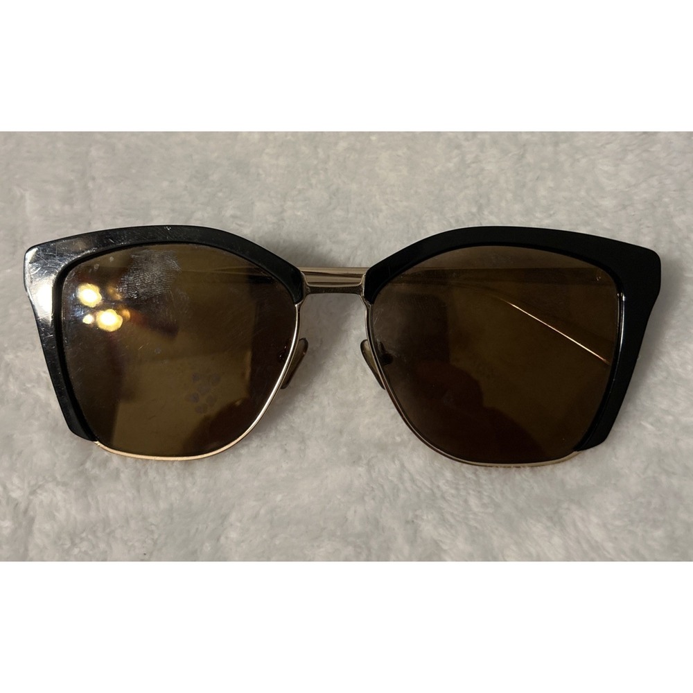 SEE Eyewear 2588 C1 Sunglasses 57-16-145 Black Gold Cat Eye Made Italy
